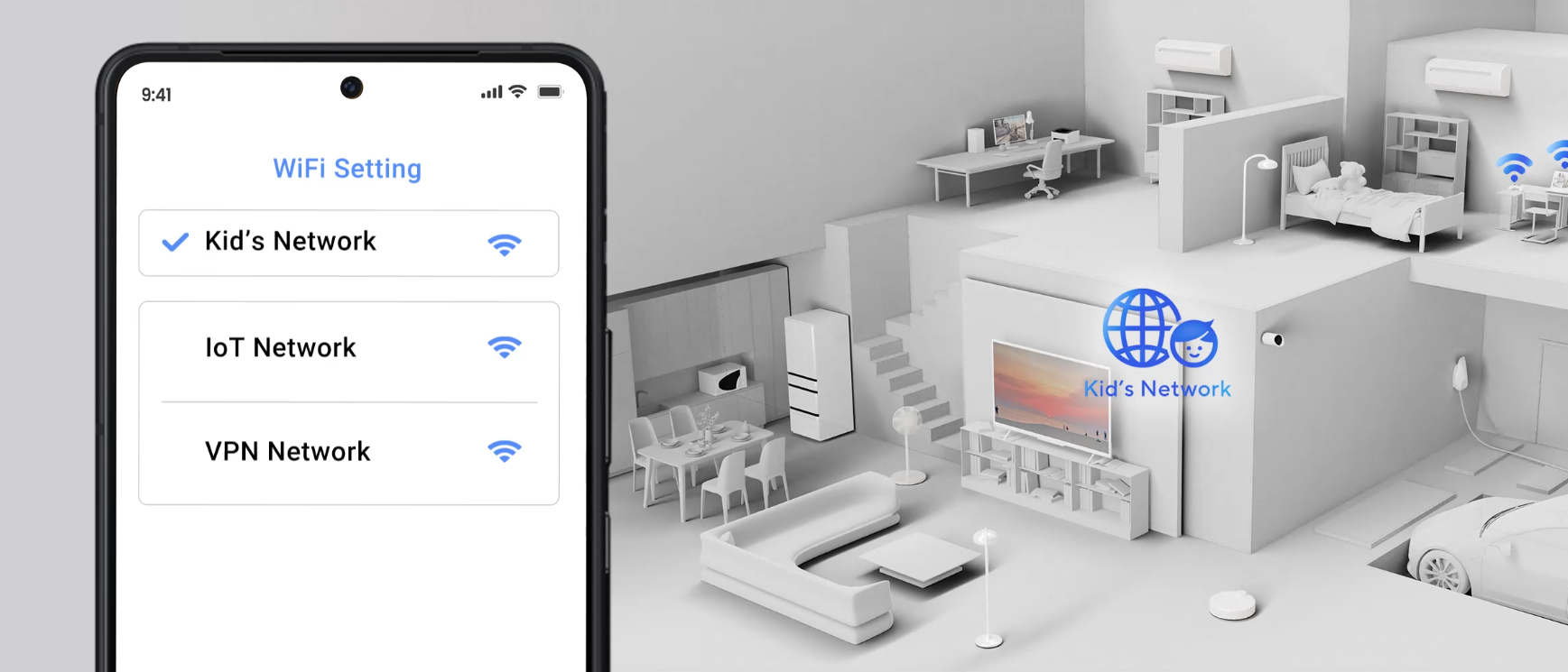 Maršrutizatorius ASUS RT-BE58U WiFi 7, BE3600, iki 3600 Mb/s, 2,5 GbE, AiMesh, MLO, 4 antenos aprašymas - Prekės nuotrauka