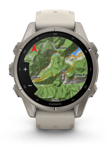 Išmanusis laikrodis Garmin fēnix® 9 – 43mm, Titanas su akmenėlių pilkos spalvos silikoniniu dirželiu | 010-04761-11 aprašymas - Prekės nuotrauka
