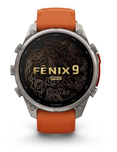 Išmanusis laikrodis Garmin fenix 9 Pro – inReach, 47 mm, Titanium su Graphite/juodu silikoniniu dirželiu aprašymas - Prekės nuotrauka