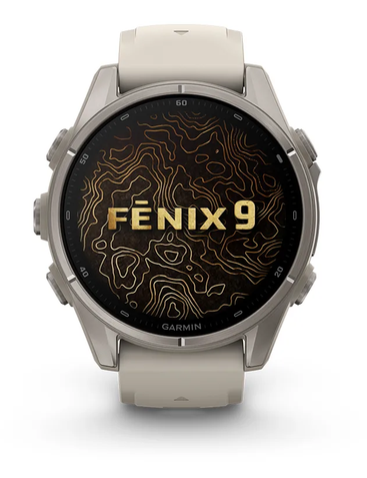 Išmanusis laikrodis Garmin fēnix® 9 – 43mm, Titanas su akmenėlių pilkos spalvos silikoniniu dirželiu | 010-04761-11 aprašymas - Prekės nuotrauka