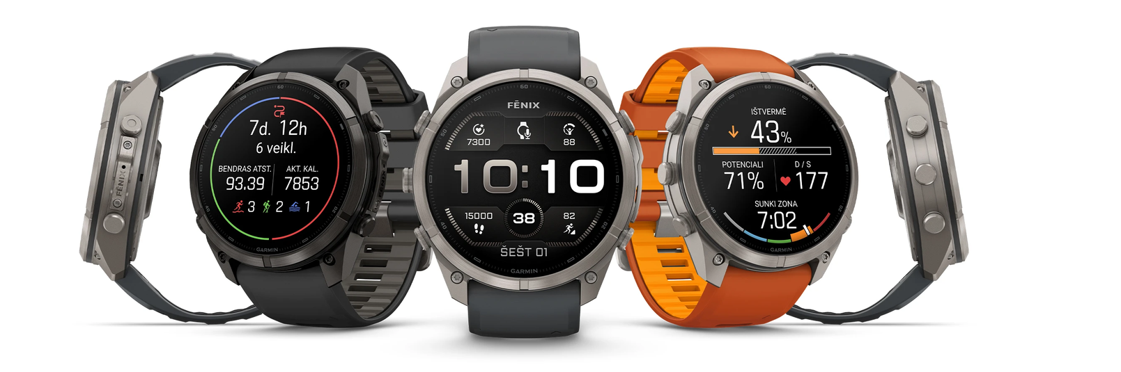 Išmanusis laikrodis Garmin fenix 9 Pro – inReach, 47 mm, Titanium su Graphite/juodu silikoniniu dirželiu aprašymas - Prekės nuotrauka