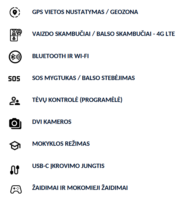 Garett OneKid Phone – saugus pirmasis išmanusis telefonas vaikams, mėlynos spalvos aprašymas - Prekės nuotrauka