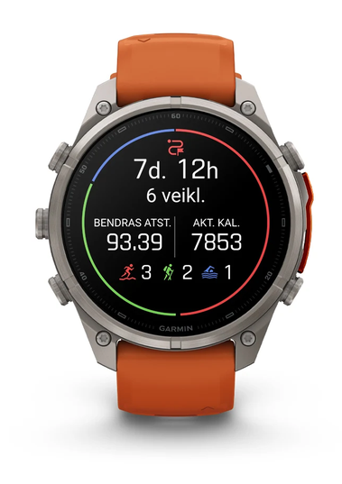 Išmanusis laikrodis Garmin fenix 9 Pro – inReach, 47 mm, Titanium su Graphite/juodu silikoniniu dirželiu aprašymas - Prekės nuotrauka