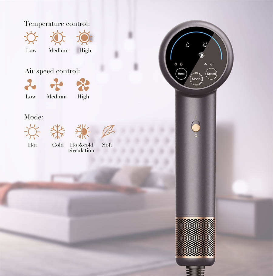 Plaukų džiovintuvas Jimmy Nano Ultrasonic F8 1600 W, Pilkas aprašymas - Prekės nuotrauka