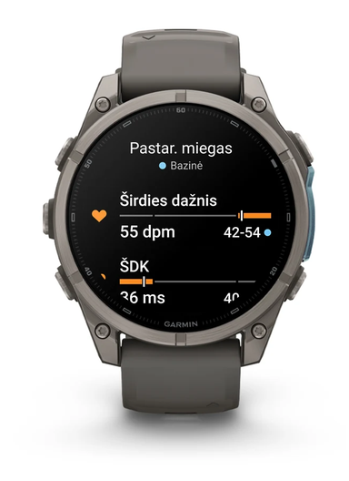 Išmanusis laikrodis Garmin fēnix® 9 – 47mm, Titanas su akmenėlių pilkos spalvos silikoniniu dirželiu | 010-04762-01 aprašymas - Prekės nuotrauka
