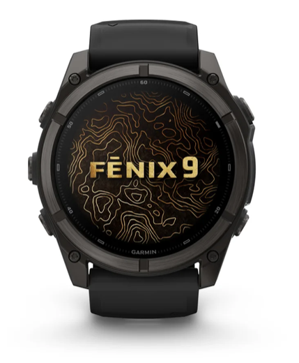 Išmanusis laikrodis Garmin fēnix® 9 – 51mm, Tamsiai pilkas, DLC titanas, su juodu silikoniniu dirželiu | 010-04763-11 aprašymas - Prekės nuotrauka
