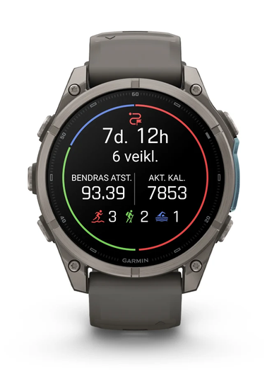 Išmanusis laikrodis Garmin fēnix® 9 – 47mm, Titanas su akmenėlių pilkos spalvos silikoniniu dirželiu | 010-04762-01 aprašymas - Prekės nuotrauka