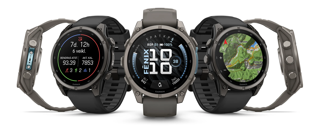 Išmanusis laikrodis Garmin fēnix® 9 – 47mm, Titanas su akmenėlių pilkos spalvos silikoniniu dirželiu | 010-04762-01 aprašymas - Prekės nuotrauka