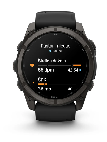 Išmanusis laikrodis Garmin fēnix® 9 – 51mm, Titanas su akmenėlių pilkos spalvos silikoniniu dirželiu | 010-04763-01 aprašymas - Prekės nuotrauka
