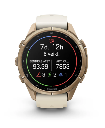 Išmanusis laikrodis Garmin fēnix® 9 Pro – 43mm, Titanas su rūko pilkos / tamsios smiltainio spalvos silikoniniu dirželiu | 010-04335-86 aprašymas - Prekės nuotrauka