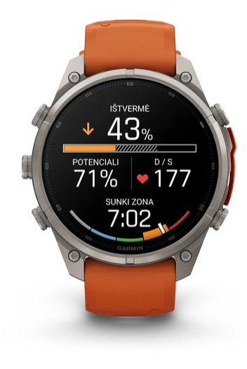 Išmanusis laikrodis Garmin fenix 9 Pro – inReach, 47 mm, Titanium su Graphite/juodu silikoniniu dirželiu aprašymas - Prekės nuotrauka