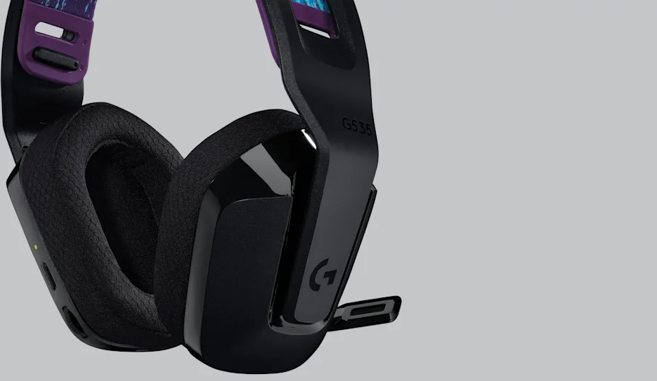 Logitech G535 Lightspeed belaidės ausinės žaidimams, Juodos spalvos aprašymas - Prekės nuotrauka