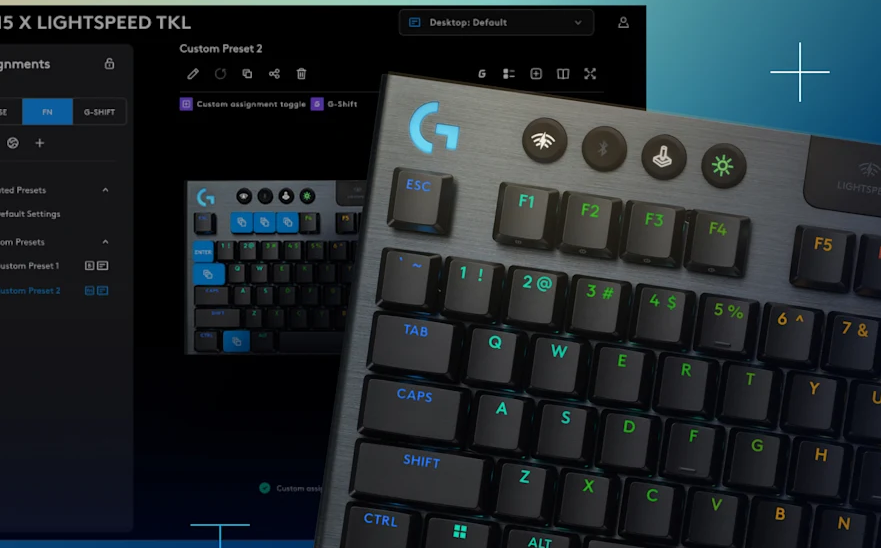 Mechaninė žaidimų klaviatūra Logitech G915 X TKL Tactile, US International, Juoda aprašymas - Prekės nuotrauka