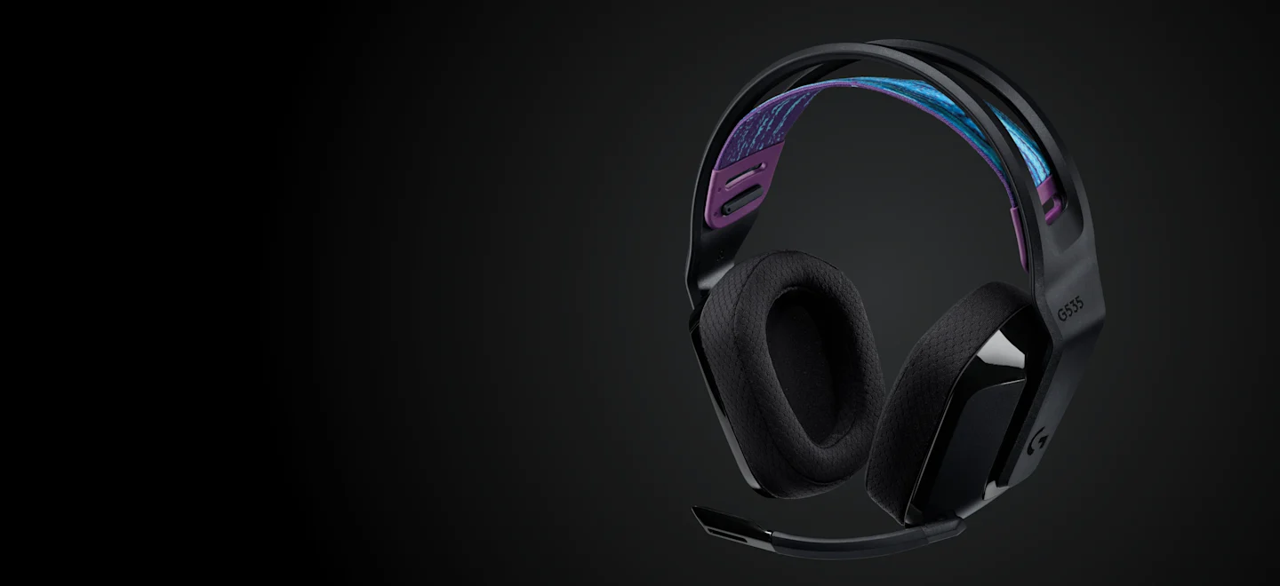 Logitech G535 Lightspeed belaidės ausinės žaidimams, Juodos spalvos aprašymas - Prekės nuotrauka