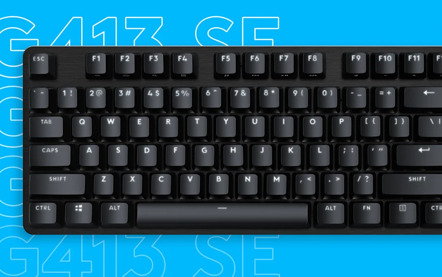 Mechaninė žaidimų klaviatūra Logitech G413 SE, US International, Juoda aprašymas - Prekės nuotrauka