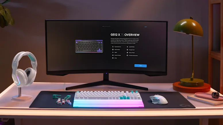 Mechaninė žaidimų klaviatūra Logitech G512 X 98, Tactile, US International, Balta aprašymas - Prekės nuotrauka
