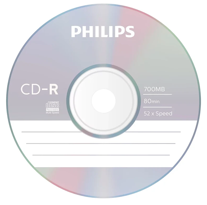 Įrašomas kompaktinis diskas Philips CD-R, 700 MB, 80 min., 52x, 1 vnt. | CR7D5NS01/00 aprašymas - Prekės nuotrauka