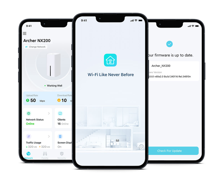 Belaidis maršrutizatorius TP-Link Archer NX200 V3, Wi-Fi 6 AX1800, iki 4,67 Gb/s 5G, 1201 + 574 Mb/s, Gigabit WAN/LAN, EasyMesh aprašymas - Prekės nuotrauka