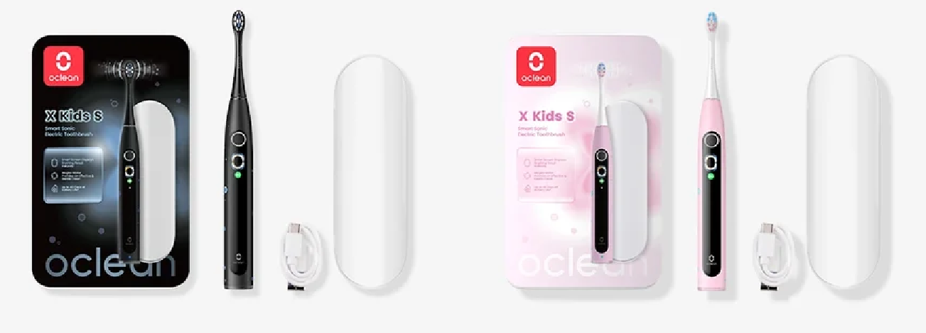 Elektrinis dantų šepetėlis vaikams Oclean X Kids S, rožinės spalvos aprašymas - Prekės nuotrauka