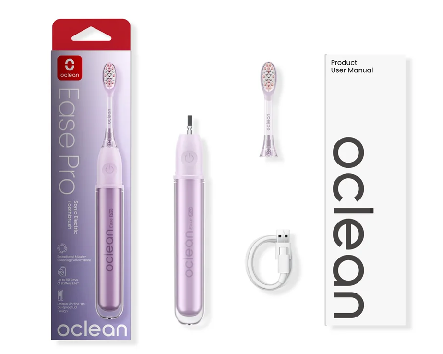 Elektrinis dantų šepetėlis Oclean Ease Pro, violetinės spalvos aprašymas - Prekės nuotrauka