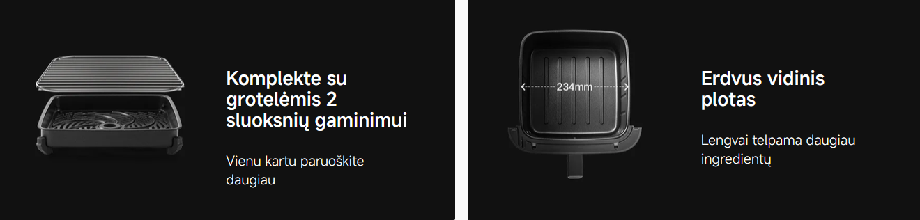 Karšto oro gruzdintuvė Xiaomi Mijia Smart Steam Air Fryer, 7L aprašymas - Prekės nuotrauka
