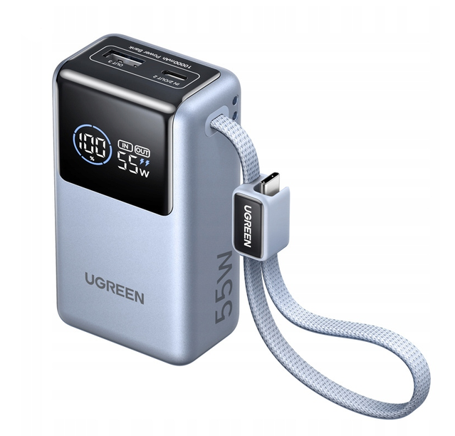 Nešiojama baterija UGREEN PB727 10000mAh, 55W, USB-C + USB-A, greitasis įkrovimas aprašymas - Prekės nuotrauka