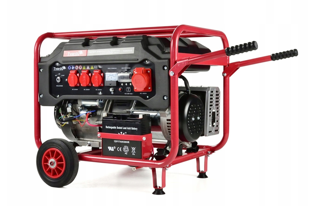 Benzininis trifazis elektros generatorius „Tvardy T05003“, 6600 W, 400 V, elektrinis paleidimas aprašymas - Prekės nuotrauka