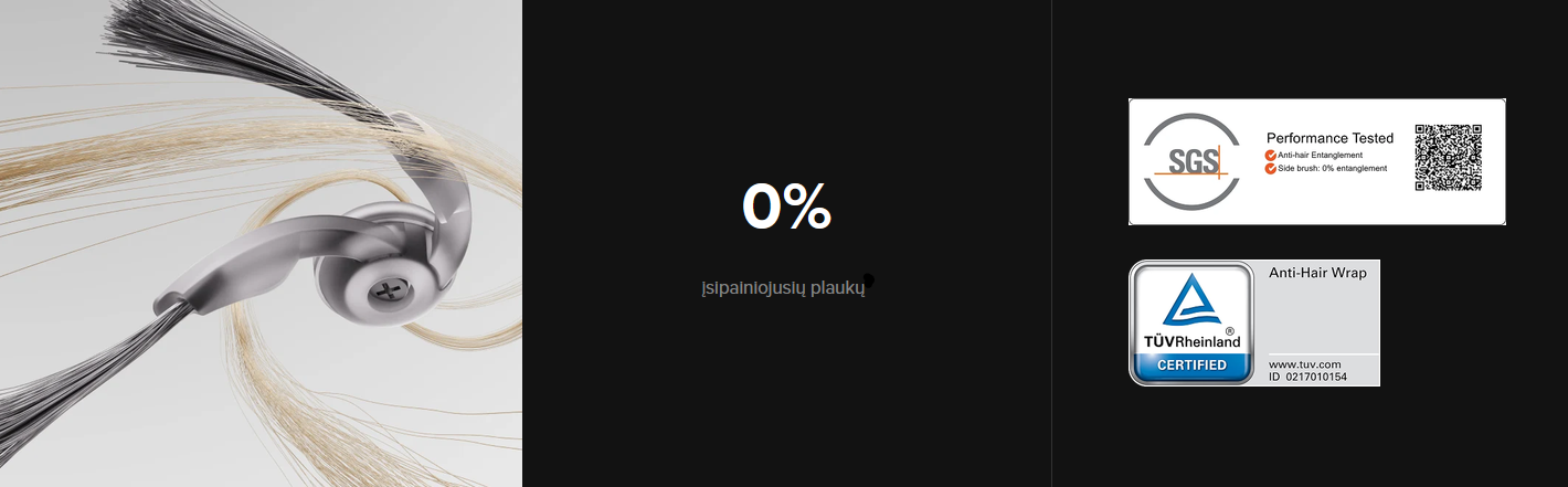 Dulkių siurblys - robotas Roborock QR 598, Juodas aprašymas - Prekės nuotrauka