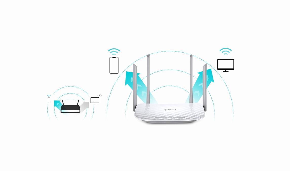 TP-Link Archer C50 Gen. 6 AC1200 dviejų juostų maršrutizatorius, baltas aprašymas - Prekės nuotrauka
