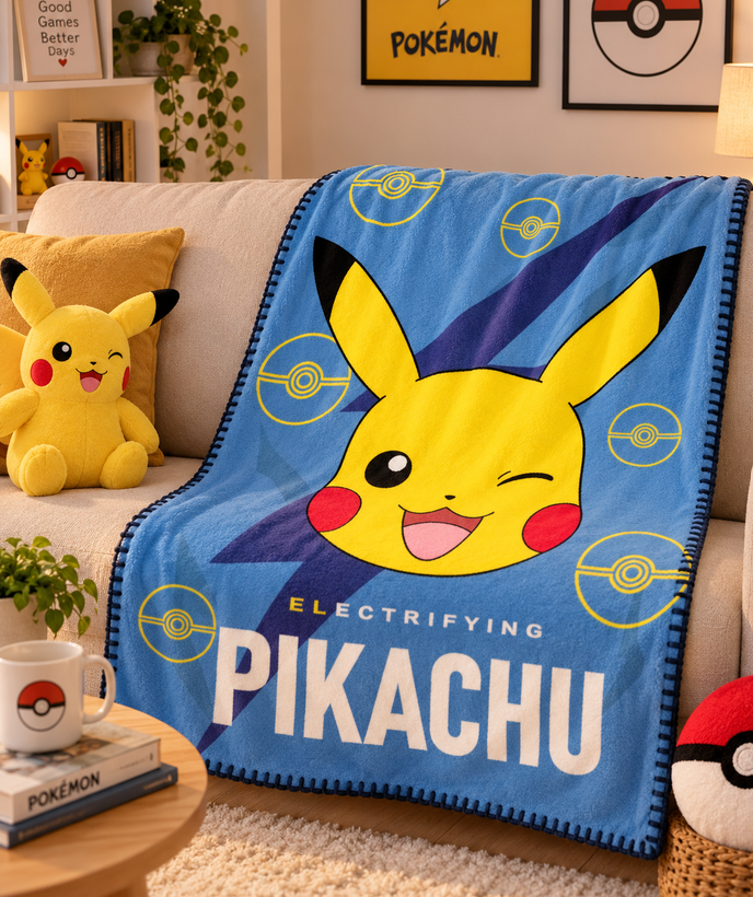 Pledas „Pokémon Pikachu“, 100 x 140 cm aprašymas - Prekės nuotrauka
