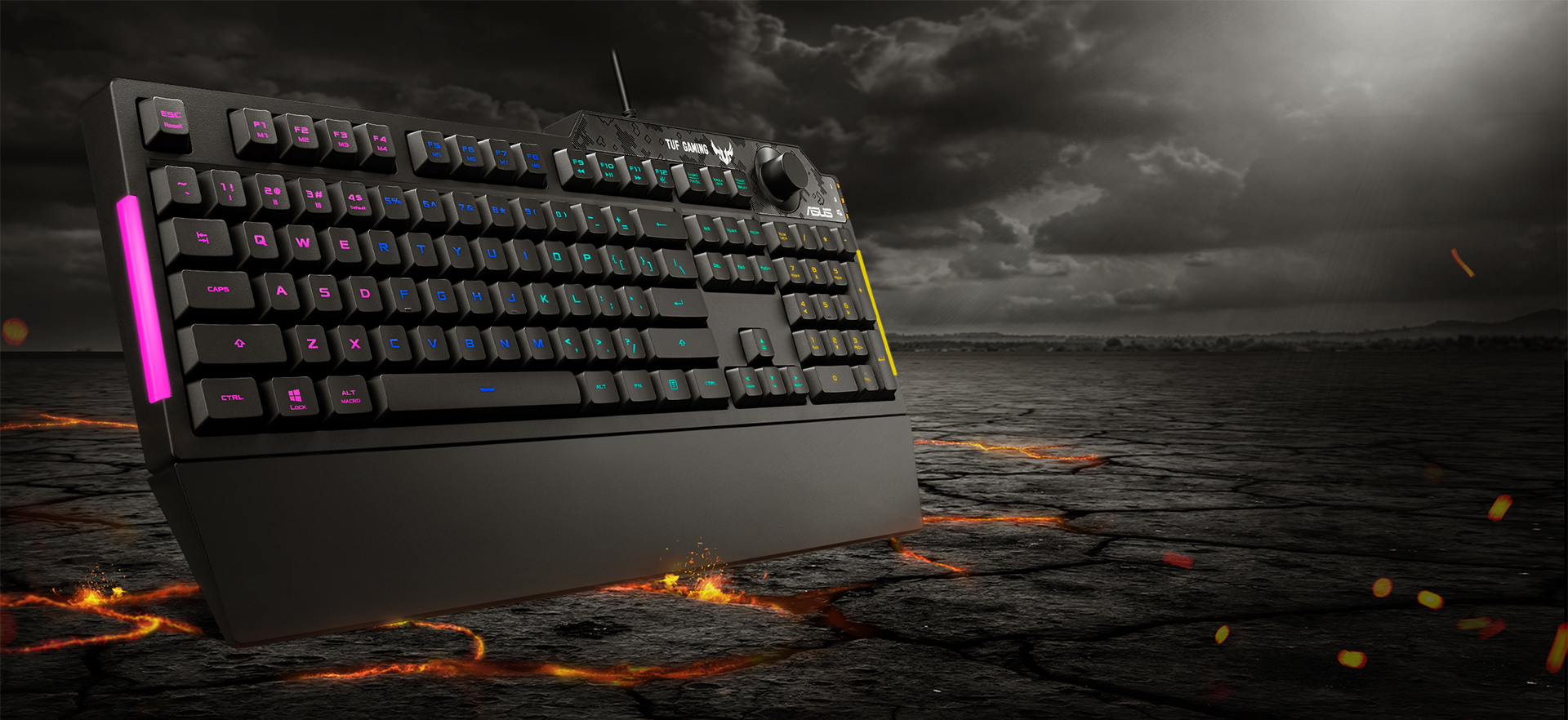 Žaidimų klaviatūra Asus TUF Gaming K1, Nordic (Šiaurės šalių) išdėstymas, RGB, Juoda aprašymas - Prekės nuotrauka