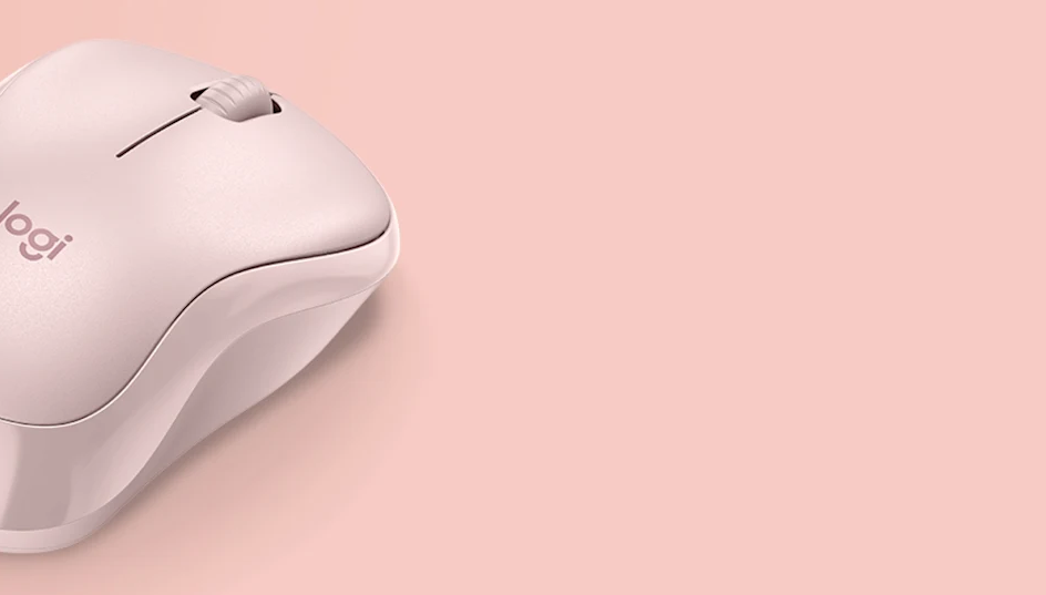 Belaidė kompiuterio pelė Logitech M240 Silent Bluetooth Mouse, rožinės spalvos + Studio Series pelės kilimėlis aprašymas - Prekės nuotrauka