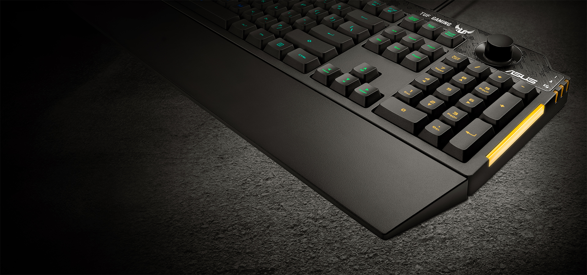 Žaidimų klaviatūra Asus TUF Gaming K1, Nordic (Šiaurės šalių) išdėstymas, RGB, Juoda aprašymas - Prekės nuotrauka