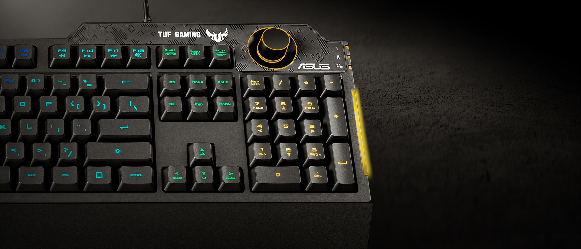 Žaidimų klaviatūra Asus TUF Gaming K1, Nordic (Šiaurės šalių) išdėstymas, RGB, Juoda aprašymas - Prekės nuotrauka