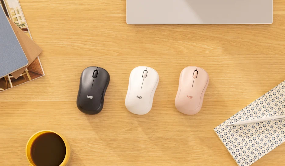 Belaidė kompiuterio pelė Logitech M240 Silent Bluetooth Mouse, rožinės spalvos + Studio Series pelės kilimėlis aprašymas - Prekės nuotrauka