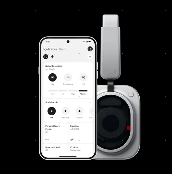 Ausinės Nothing Headphone (1) Pro, balta aprašymas - Prekės nuotrauka