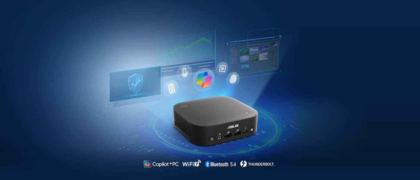 Mini kompiuteris ASUS NUC Gen14 Pro AI | Core Ultra 9 288V | 32 GB RAM | 1 TB SSD | Win11Pro aprašymas - Prekės nuotrauka