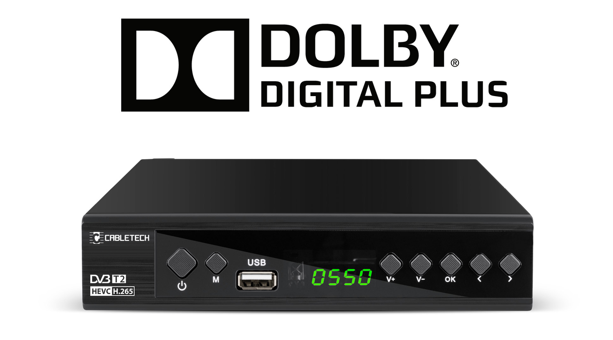 Skaitmeninės TV imtuvas „Cabletech URZ0336C“, DVB-T/T2, H.265 HEVC aprašymas - Prekės nuotrauka