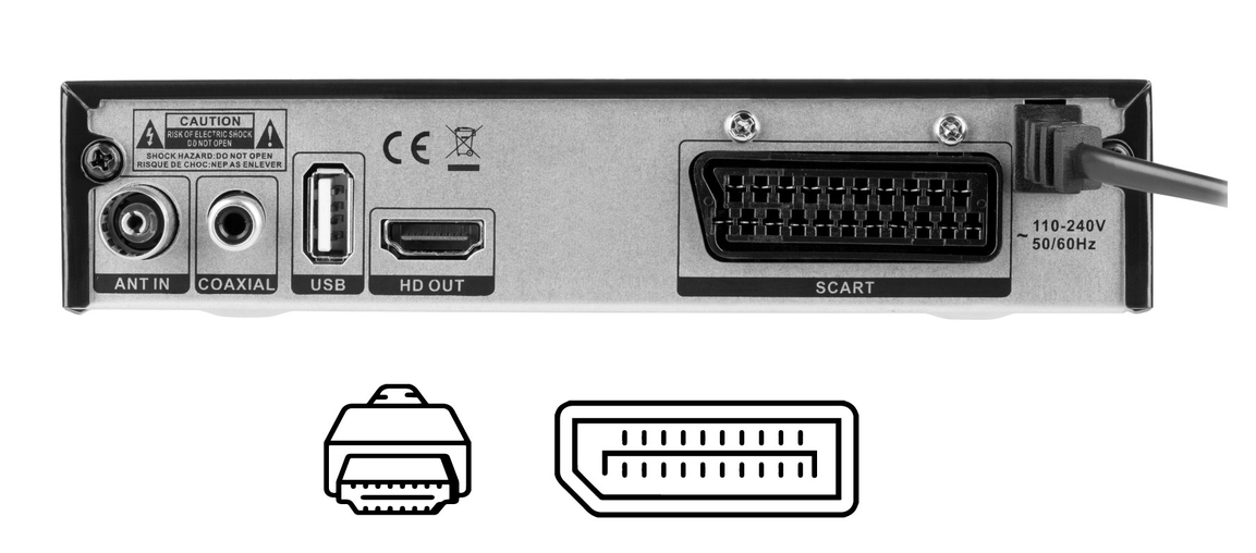 Skaitmeninės TV imtuvas „Cabletech URZ0336C“, DVB-T/T2, H.265 HEVC aprašymas - Prekės nuotrauka