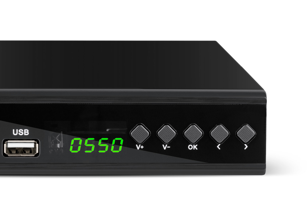Skaitmeninės TV imtuvas „Cabletech URZ0336C“, DVB-T/T2, H.265 HEVC aprašymas - Prekės nuotrauka