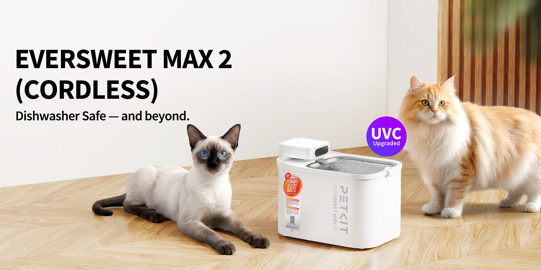 Išmanusis vandens fontanas PETKIT Eversweet Max 2 UVC 3L Baltas aprašymas - Prekės nuotrauka