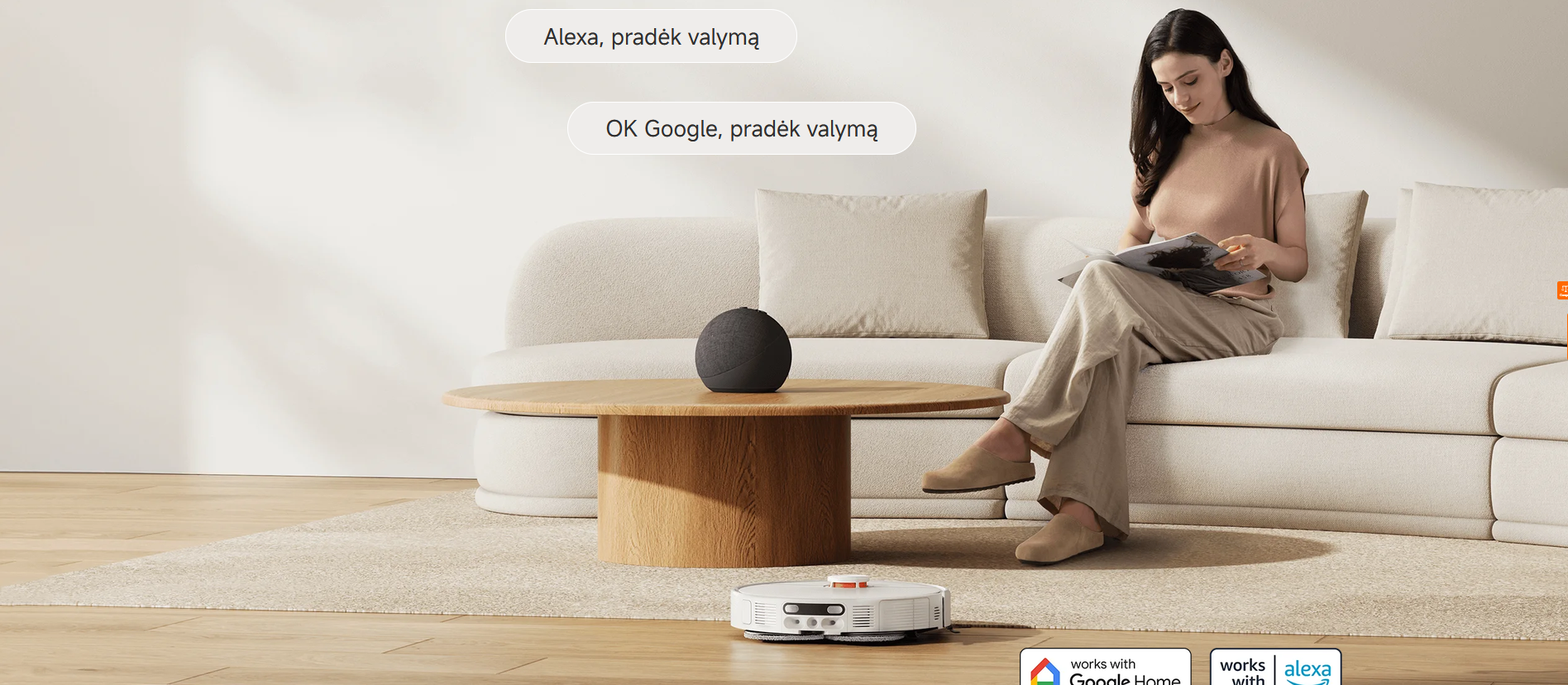 Dulkių siurblys - robotas Xiaomi Robot Vacuum H50 Pro, baltos spalvos aprašymas - Prekės nuotrauka