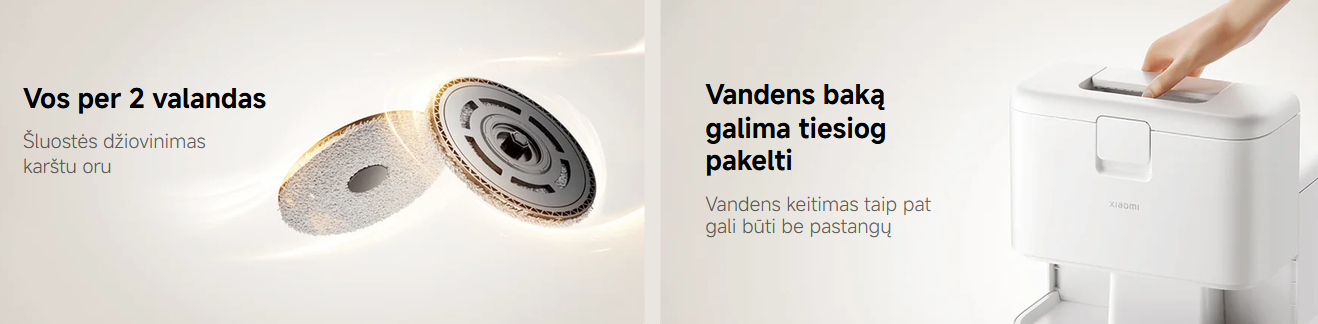 Dulkių siurblys - robotas Xiaomi Robot Vacuum H50 Pro, baltos spalvos aprašymas - Prekės nuotrauka
