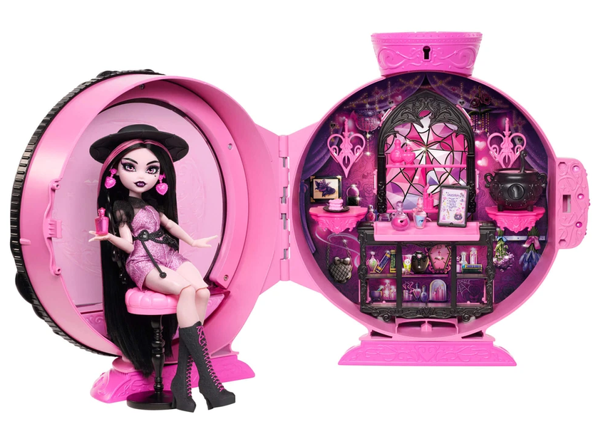 Lėlės Drakulauros rinkinys - stebuklingo eliksyro serija „Monster High Potion Reveal Drakulaura“, JKD76 aprašymas - Prekės nuotrauka