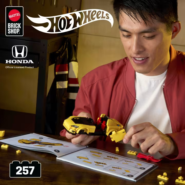 MATTEL BRICK SHOP HOT WHEELS Honda S2000 konstruktorius (JFR88) aprašymas - Prekės nuotrauka