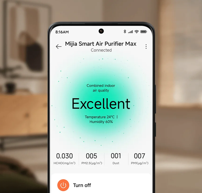 Oro valytuvas Xiaomi Mijia Smart Air Purifier Max, baltas aprašymas - Prekės nuotrauka