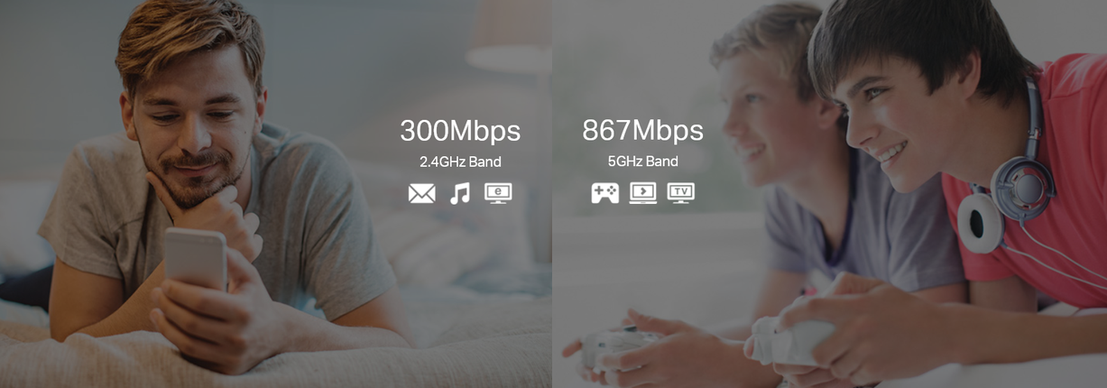 Wi-Fi signalo stiprintuvas TP-Link RE305 AC1200, Dual-Band, iki 1200 Mb/s, 2,4 / 5 GHz, Ethernet aprašymas - Prekės nuotrauka