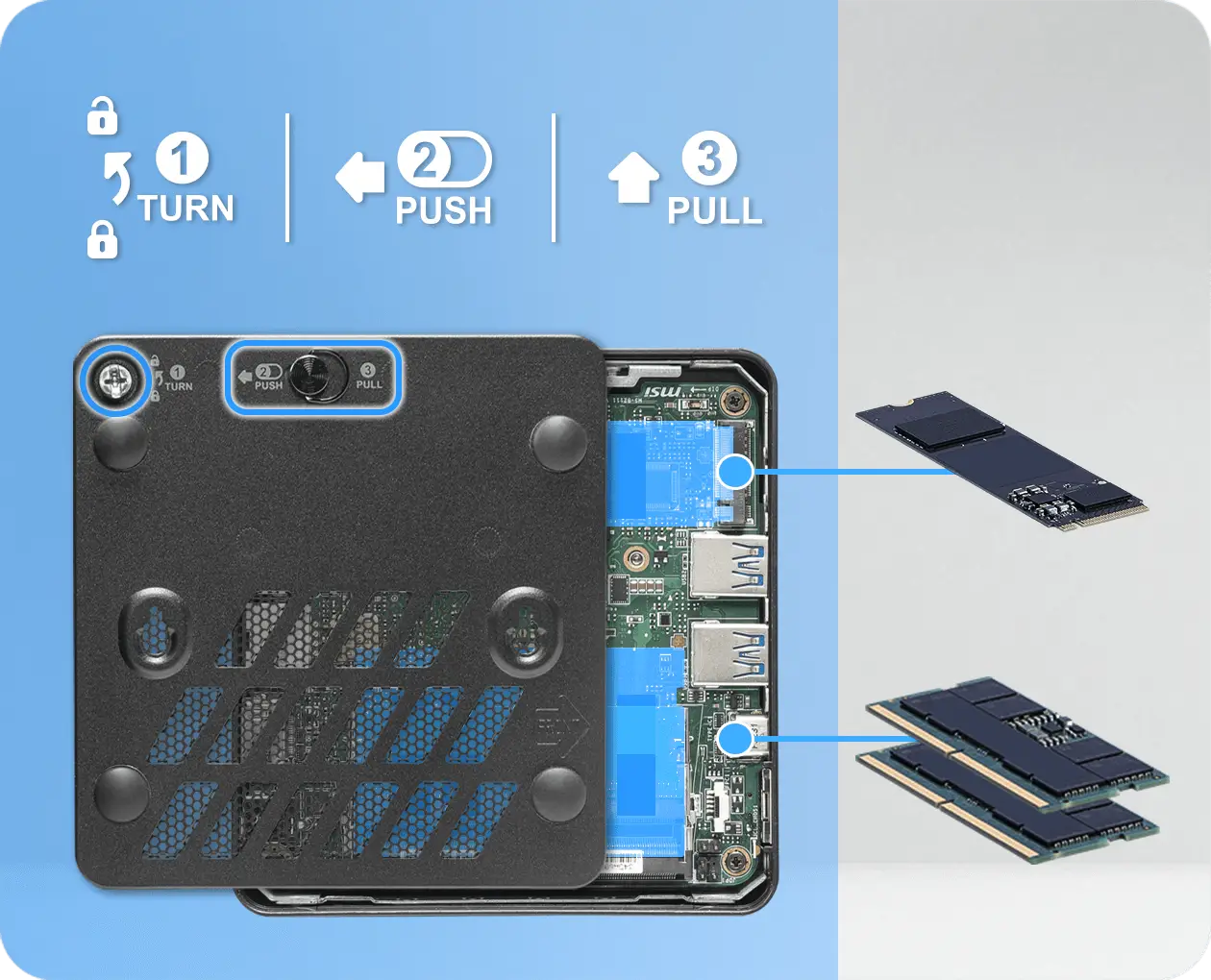 Mini kompiuteris MSI Cubi NUC AI+ 3MG-002EU | Ultra 9 386H | 32GB | 1TB | Win11Pro aprašymas - Prekės nuotrauka