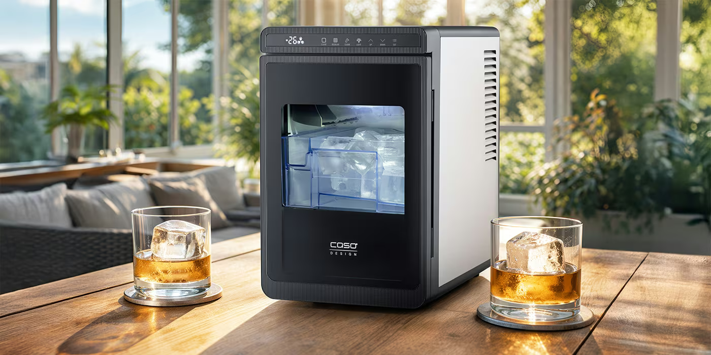 Ledukų gaminimo aparatas Caso IceCube Pro, 250 W, 2 L, nerūdijančio plieno / juodas aprašymas - Prekės nuotrauka