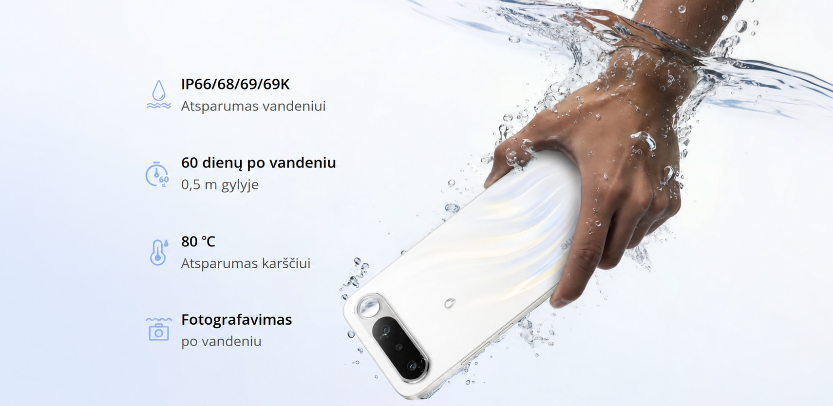 REALME 16 5G 8/256GB Air White aprašymas - Prekės nuotrauka